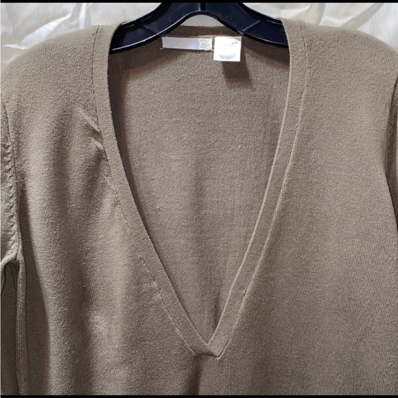 BRYLANE  Deep V Neck 100% Cotton Sweater Size-8 - Picture 10 of 12